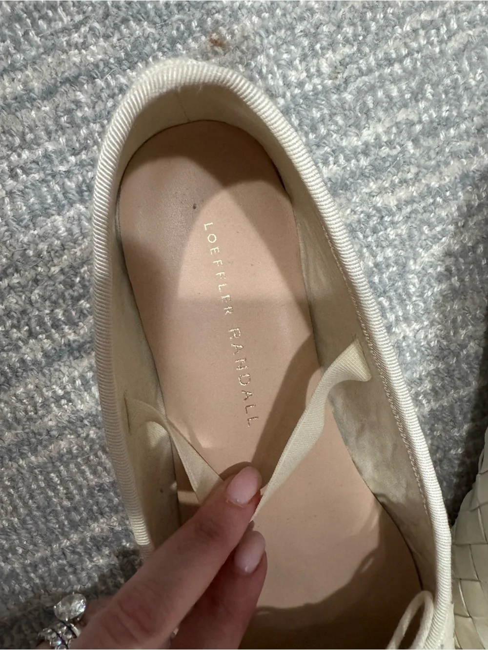 Loeffler Randall Leonie Soft Ballet Flats in Cream